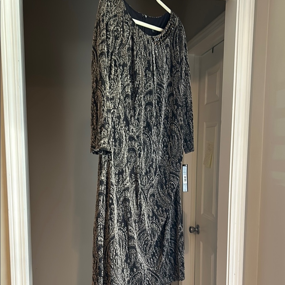 Tahari Black and Gold Dress